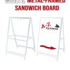 Sandwich board frames in Vancouver - White metal frame.